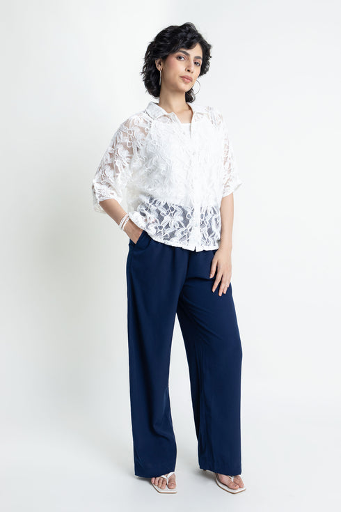 The White Lace Kimono Shirt
